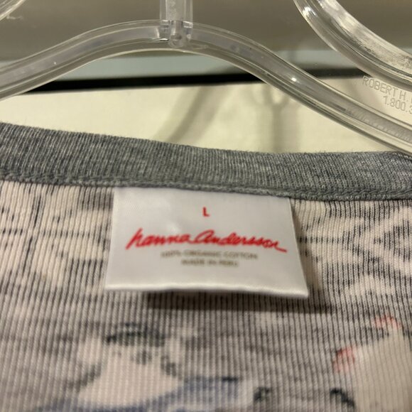 Womens HANNA ANDERSSON Sz L Gray Penguin Christmas Pajama Set - Picture 5 of 9